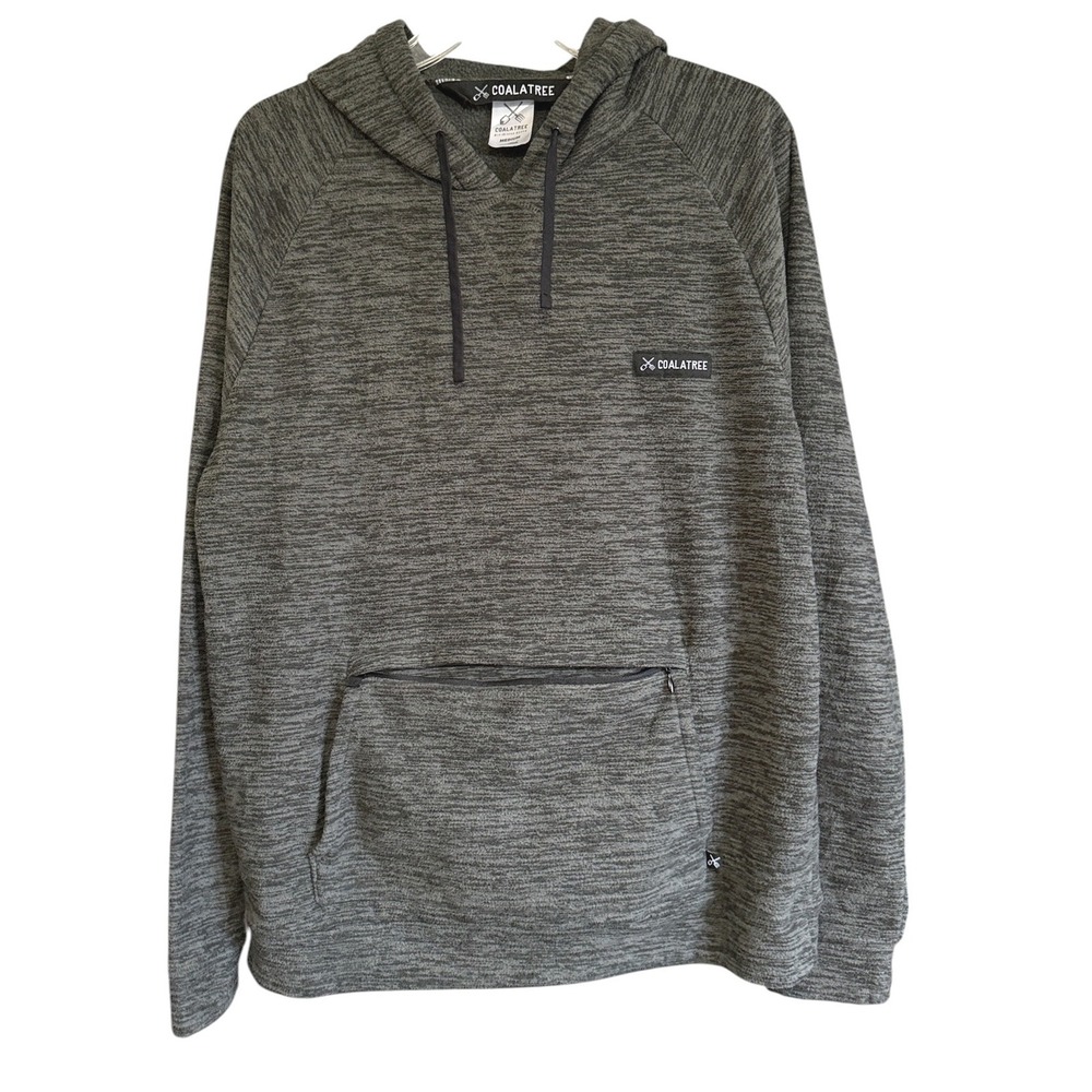 Coalatree Evolution Hoodie Mens Medium Gray Heather Recycled Coffee Grounds Eco